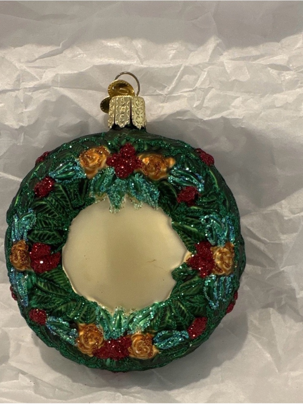 OWC Alabama Crimson Tide Green Wreath Glass Ornament - Team Holiday Decor - Picture 3 of 8